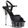 Pleaser DELIGHT-609-5G Black Glitter Sale Women