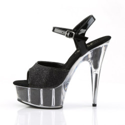 Pleaser DELIGHT-609-5G Black Glitter Sale Women