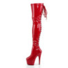 Pleaser ADORE-3063 Red Laced Platform Overknee Boots