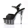 Pleaser DELIGHT-609-5G Black Glitter Sale Women