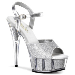 Pleaser DELIGHT-609-5G Silver Glitter Sale Women