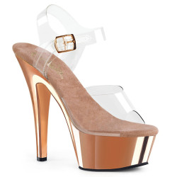 Pleaser KISS-208 Transparent Rose Gold Chrome Sale Women