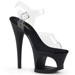Pleaser MOON-708 Transparent Black Sale Women