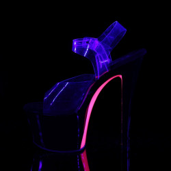 Pleaser SKY-308TT Transparent Black Neon Pink Sale Women
