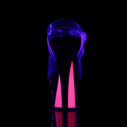 Pleaser SKY-308TT Transparent Black Neon Pink Sale Women
