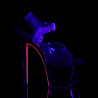 Pleaser SKY-308TT Transparent Black Neon Pink Sale Women