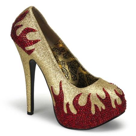 Bordello TEEZE-27 Gold Glitter Red Strass Sale Women