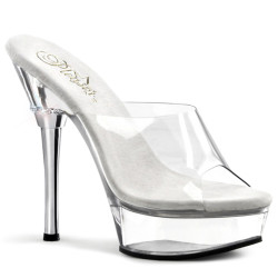 Pleaser ALLURE-601 Transparent High Heeled Mules