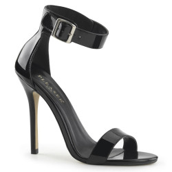 Pleaser AMUSE-10 Black Patent High Heels Sandals Women