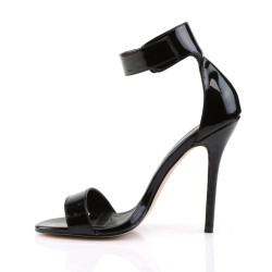 Pleaser AMUSE-10 Black Patent High Heels Sandals Women