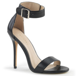 Pleaser AMUSE-10 Black Vegan High Heels Sandals Women