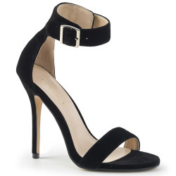 Pleaser AMUSE-10 Black Velvet High Heels Sandals Women