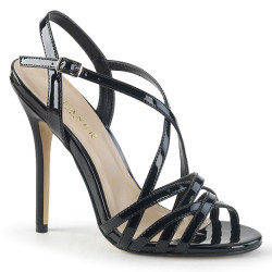 Pleaser AMUSE-13 Black High Heels Summer Sandals Women