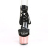 Pleaser ADORE-700-14 Black Vegan Leather Rose Gold