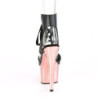 Pleaser ADORE-700-14 Black Vegan Leather Rose Gold