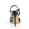 Pleaser AMUSE-13 Black High Heels Summer Sandals Women