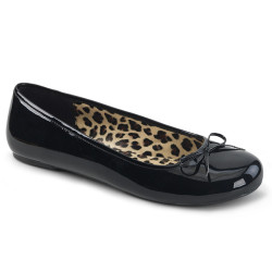 Pleaser Pink Label ANNA-01 Black Patent Ballerinas Men