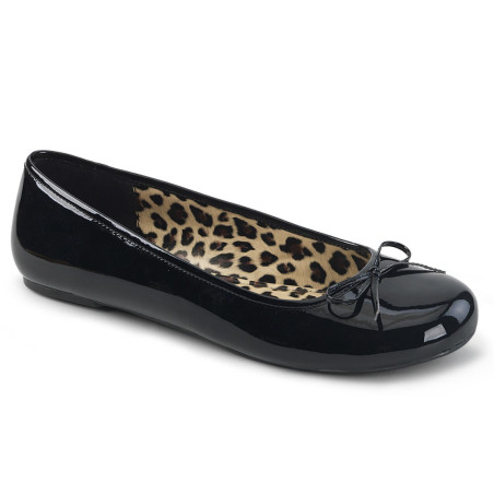 Pleaser Pink Label ANNA-01 Black Patent Ballerinas Men