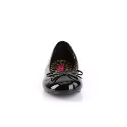 Pleaser Pink Label ANNA-01 Black Patent Ballerinas Men