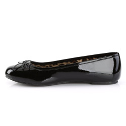 Pleaser Pink Label ANNA-01 Black Patent Ballerinas Men