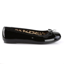 Pleaser Pink Label ANNA-01 Black Patent Ballerinas Men