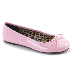 Pleaser Pink Label ANNA-01 Rose Patent Ballerinas Men