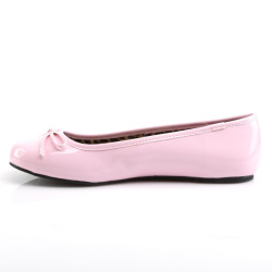 Pleaser Pink Label ANNA-01 Rose Patent Ballerinas Men