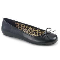 Pleaser Pink Label ANNA-01 Black Vegan Ballerinas Men