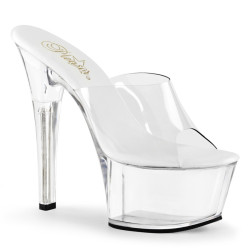 Pleaser ASPIRE-601 Transparent High Heeled Mules