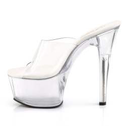 Pleaser ASPIRE-601 Transparent High Heeled Mules