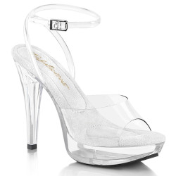 Fabulicious COCKTAIL-506 Clear High Heeled Bridal Sandals