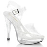 Fabulicious COCKTAIL-507 Clear High Heeled Bridal Sandals