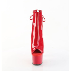Pleaser ADORE-1018 Red Patent High Heeled Ankle Boots