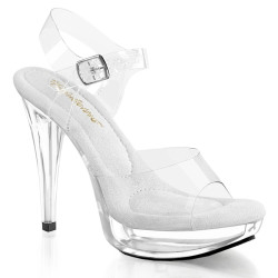 Fabulicious COCKTAIL-508 Clear High Heeled Bridal Sandals