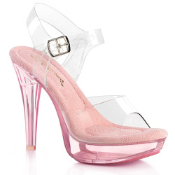 Fabulicious COCKTAIL-508 Rose Clear High Heels Sandal