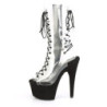 Pleaser ADORE-700-60FS Transparent Black Vegan Suede