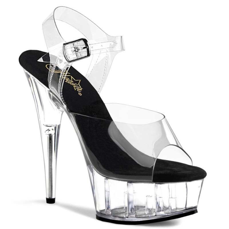 Pleaser DELIGHT-608 Black Insole Platform High Heels