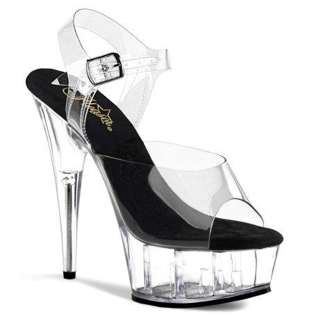 Pleaser DELIGHT-608 Black Insole Platform High Heels