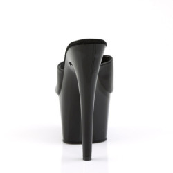 Pleaser ADORE-701 Black Leather High Heeled Mules