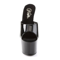 Pleaser ADORE-701 Black Patent High Heeled Mules