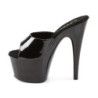 Pleaser ADORE-701 Black Patent High Heeled Mules