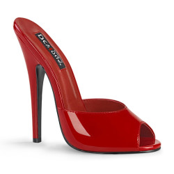 Devious DOMINA-101 Red Patent High Heeled Mules Women