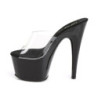 Pleaser ADORE-701 Transparent Black Mules Heels Women