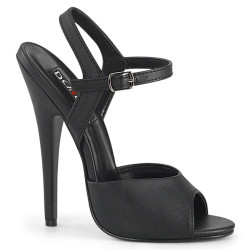 Devious DOMINA-109 Black Stiletto Heeled Strappy Sandal