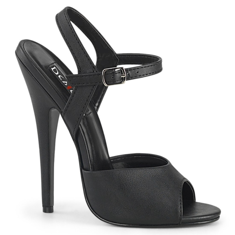 Devious DOMINA-109 Black Stiletto Heeled Strappy Sandal Devious DOMINA-109 Black Stiletto Heeled Strappy Sandal