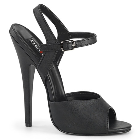 Devious DOMINA-109 Black Stiletto Heeled Strappy Sandal