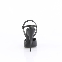 Devious DOMINA-109 Black Stiletto Heeled Strappy Sandal