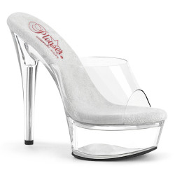 Pleaser EXCITE-601 Transparent High Heeled Mules