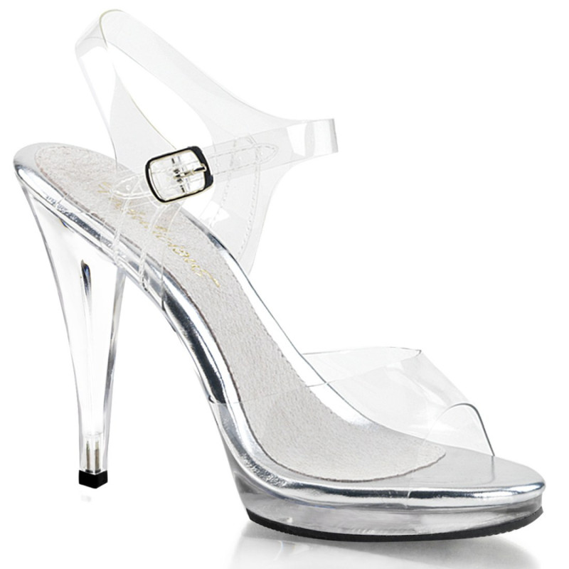 Fabulicious FLAIR-408 Clear High Heeled Bridal Sandals Fabulicious FLAIR-408 Clear High Heeled Bridal Sandals
