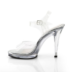 Fabulicious FLAIR-408 Clear High Heeled Bridal Sandals